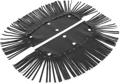 Estink Motorcycle Saddlebag, Black PU Leather with Fringe Tassel, Retro Foot Pedal Cover, Universal, 2 Pack in Kuwait