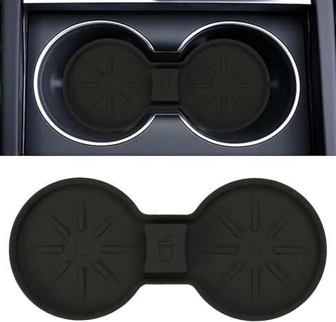 قواعد الأكواب لسيارة Tesla Model Y Juniper 2025 2026، الطراز 3 2024 2025، الطراز S/X 2022-2025، ملحقات داخلية لحامل الأكواب من السيليكون الفاخر للطراز Y/3/S/X، قابلة للغسل وغير قابلة للانزلاق، باللون الأسود in Kuwait