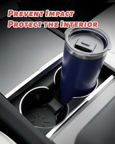 قواعد الأكواب لسيارة Tesla Model Y Juniper 2025 2026، الطراز 3 2024 2025، الطراز S/X 2022-2025، ملحقات داخلية لحامل الأكواب من السيليكون الفاخر للطراز Y/3/S/X، قابلة للغسل وغير قابلة للانزلاق، باللون الأسود in Kuwait