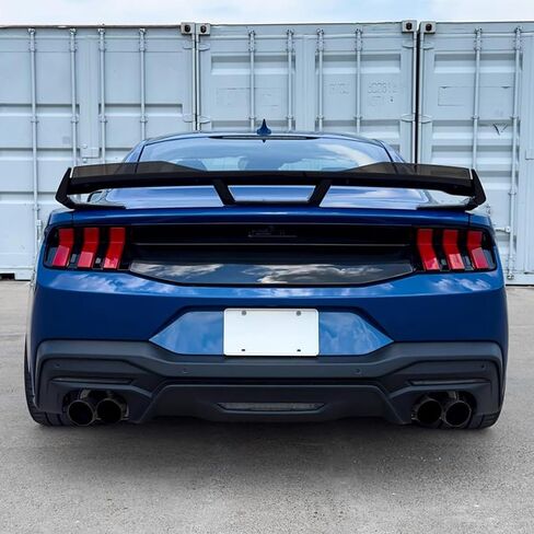 جناح خلفي من Wickerbill مناسب لـ 2024 2025 2026 Ford Mustang EcoBoost/Premium/7th Gen GT/ S650 Dark Horse Style + ملحقات خارجية من Wicker Bill، أسود لامع in Kuwait