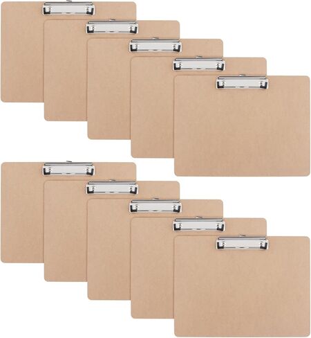 10 Pack Clipboards, 9 x 12.4 Inch Wooden Horizontal Clipboards with Low Profile Metal Clip, Large Wood Landscape Clipboard for Drawing Sketch Art, Brown in Saudi Arabia