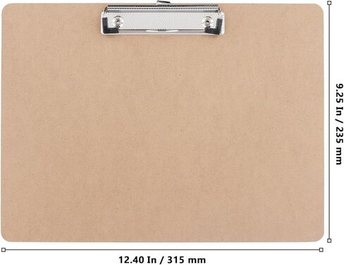 10 Pack Clipboards, 9 x 12.4 Inch Wooden Horizontal Clipboards with Low Profile Metal Clip, Large Wood Landscape Clipboard for Drawing Sketch Art, Brown in Saudi Arabia