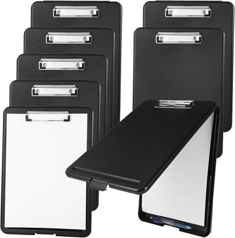 8 Pcs Clipboards with Storage - 9.4 x 13.4 Plastic Nursing Clip Boards, Sturdy File Storage Compartments with Pen Holder, Waterproof Clipboard Folder for Nurses, Teachers, Offices in Saudi Arabia