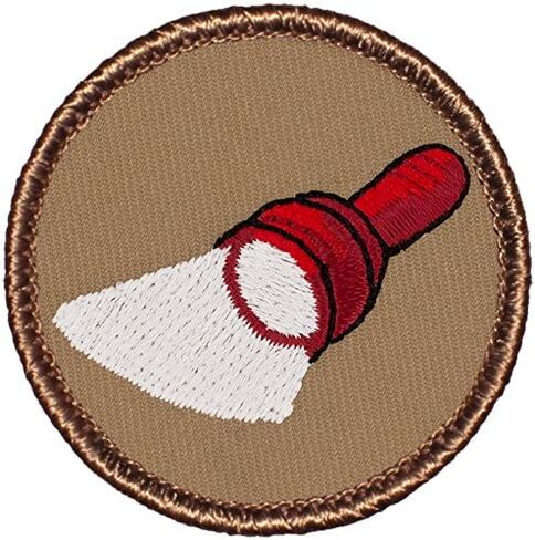 Red Flashlight Patrol Patch - Glow-in-The-Dark - 2" Diameter Round Embroidered Patch (Hook-Fastener) in Saudi Arabia