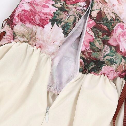 Women Renaissance Corset Dress Victorian Medieval Costume Floral Fairy Dresses Vintage Gown with Necklace in Saudi Arabia