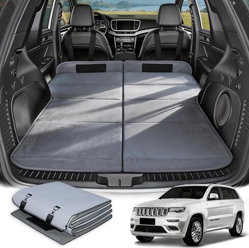 Car Bed for Toyota RAV4, Foldable Non-Inflatable Memory Foam Camping Mattress, Thickened Portable SUV Trunk Sleeping Pad, Air Mattress Upgrade for Camping & Travel Essentials, With Storage Bag, Gray in Saudi Arabia