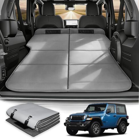Car Bed for Toyota RAV4, Foldable Non-Inflatable Memory Foam Camping Mattress, Thickened Portable SUV Trunk Sleeping Pad, Air Mattress Upgrade for Camping & Travel Essentials, With Storage Bag, Gray in Saudi Arabia