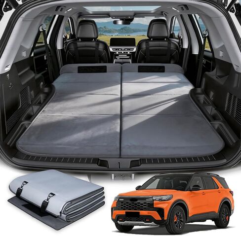 Car Bed for Toyota RAV4, Foldable Non-Inflatable Memory Foam Camping Mattress, Thickened Portable SUV Trunk Sleeping Pad, Air Mattress Upgrade for Camping & Travel Essentials, With Storage Bag, Gray in Saudi Arabia