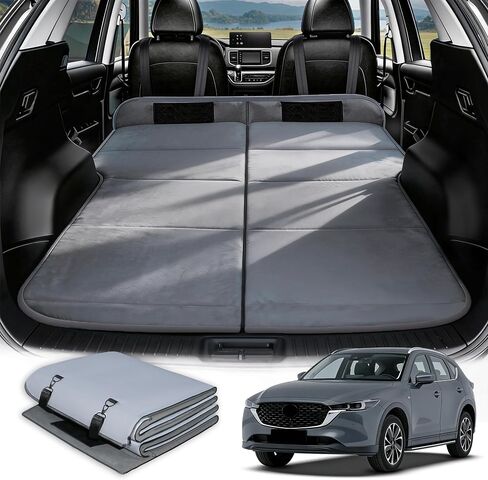 Car Bed for Toyota RAV4, Foldable Non-Inflatable Memory Foam Camping Mattress, Thickened Portable SUV Trunk Sleeping Pad, Air Mattress Upgrade for Camping & Travel Essentials, With Storage Bag, Gray in Saudi Arabia