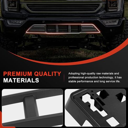 Front Bumper Grille W/Front Bumper Guards Pads & License Plate Frame Bracket Kit Compatible with Ford F150 F-150 2021 2022 2023, Lower Center Cover Spacer Panel Replace ML3Z17B968BB ML3Z17B968BA in Saudi Arabia
