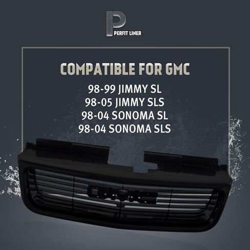 Perfit Liner New Front Black Grille Grill Compatible With 1998-2005 GMC Jimmy SUV Sonoma Pickup Truck Fits GM1200436 12472678 in Saudi Arabia