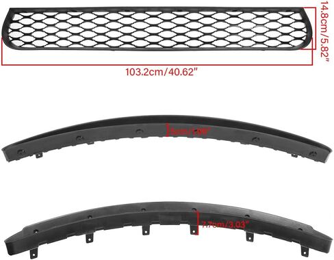 IKON MOTORSPORTS Front Lower Grille, Compatible With 2015-2023 Dodge Charger SRT/Scat Pack, SRT Style Unpainted Black PP Bumper Mesh Grill Guard in Kuwait