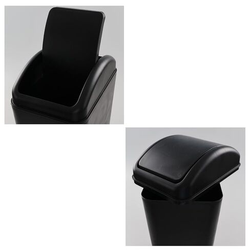 Slim Trash Can, 14L Black Swing Kitchen Garbage Bin in Kuwait