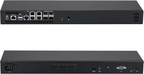 Qotom 1U Rack 5X 2.5G LAN Mini Router Atom C3758 8G RAM 128G M.2 8 كور، 2.2 جيجا هرتز 4 * 10 جيجا SFP + خادم صغير in Kuwait