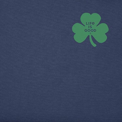 Life is Good. Men's Irish Clover Short Sleeve Crusher Tee, Darkest Blue in Saudi Arabia