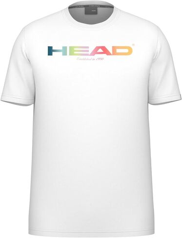 تي شيرت رجالي بألوان قوس قزح من HEAD - تي شيرت بشعار مزيج القطن الممتص للرطوبة مع مطاط للتنس والارتداء اليومي in Saudi Arabia