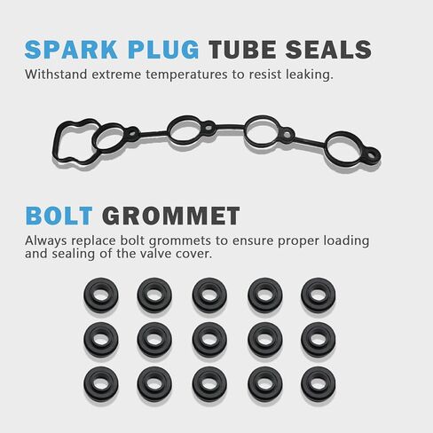 Engine Valve Cover Gasket Set Compatible with Chevy Malibu HHR Cobalt Replacement for Pontiac G5 G6 Pursuit Solstice L4 2.2L 2.4L 2006 2007 2008 2009 2010 2011 2012 Replace VS50769R 12598014 in Saudi Arabia