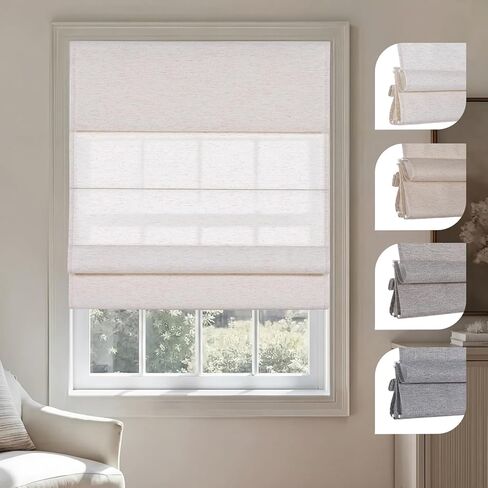 ظلال رومانية لتصفية الضوء من persilux للنوافذ الداخلية اللاسلكية، ستائر رومانية من قماش الكتان قابلة للسحب، ظلال نوافذ الخصوصية للباب، غرفة النوم، المكتب، سهلة التركيب، كريم ترشيح الضوء، حجم مخصص in Kuwait