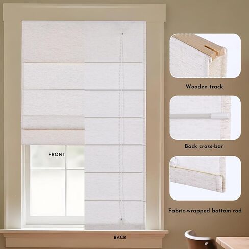 ظلال رومانية لتصفية الضوء من persilux للنوافذ الداخلية اللاسلكية، ستائر رومانية من قماش الكتان قابلة للسحب، ظلال نوافذ الخصوصية للباب، غرفة النوم، المكتب، سهلة التركيب، كريم ترشيح الضوء، حجم مخصص in Kuwait