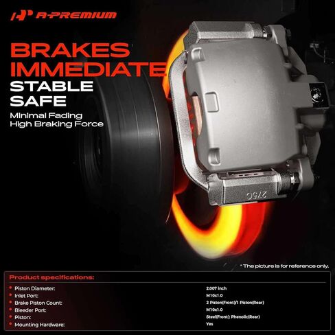 A-Premium Disc Brake Caliper Assembly with Brackets Compatible with Dodge Vehicles - Dakota 2003 2004 - Front and Rear, Driver and Passenger Side in Saudi Arabia
