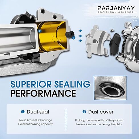 2x فرجار أمامي يسار ويمين - استبدال فرجار الفرامل القرصية لفورد F-250 5.0L 1980-1985، لفورد F-250 5.8L 1980-1985، لفورد F-250 6.6L 1980-1982، لفورد F-250 6.9L 1983-1985 in Kuwait