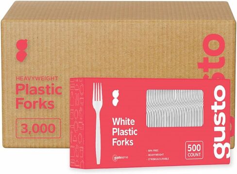 Comfy Package [500 Count] Heavy Duty White Plastic Forks, Extra Heavyweight Disposable Forks Perfect for Restaurants, Parties, and Dinner in Saudi Arabia