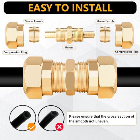 111Pcs Brass DOT Air Brake Line Fittings Assortment,1/4" 1/8" 3/8" 1/2" Quick Connect Hose Fittings DOT Compression Air Nylon Tubing Fittings Assortment Repair Kit for Truck or Industrial Air System in Kuwait