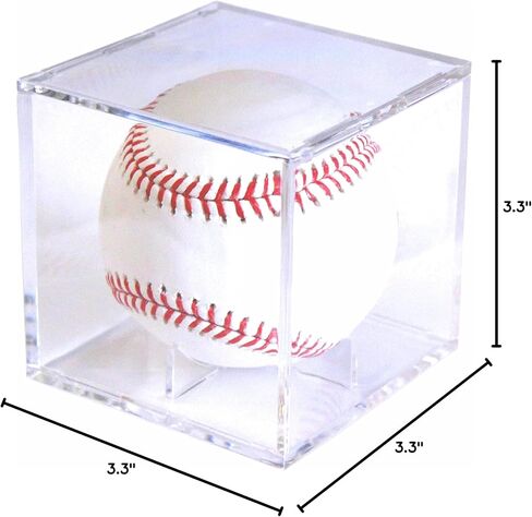 Baseball Ball Cube | 1UV Protected Acrylic Baseball Holder Square Clear Box | Memorabilia Showcase Autograph Ball Protector | 12, one dozen | Fits official size ball in Kuwait