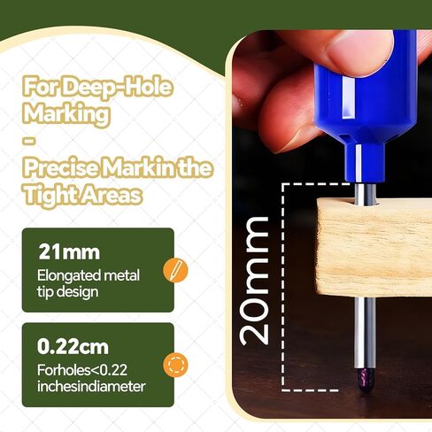 15 PCS Long Head Deep Hole Marker Pens, 20mm Long Nib Marker Quick-drying Waterproof Permanent Markers Pens for Woodworking Carpenter Construction Office in Saudi Arabia