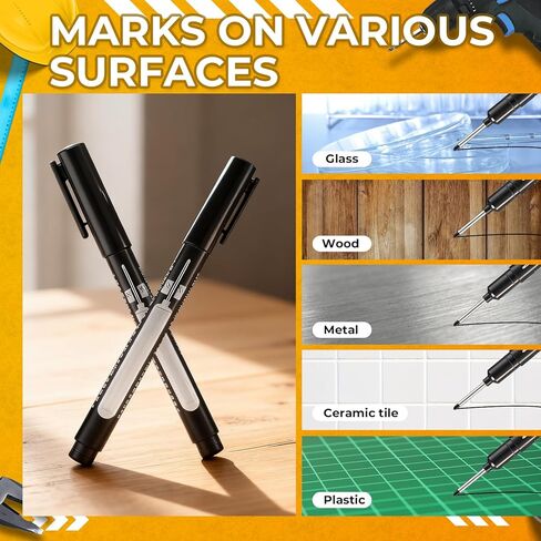 150 Pcs Long Nib Marker Pens Bulk 20mm Deep Hole Markers Quick Dry Waterproof Construction Long Head Mark Pens for Metal, Steel, Tile, Glass, Carpenter Marking Tool, Black in Saudi Arabia