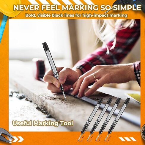 150 Pcs Long Nib Marker Pens Bulk 20mm Deep Hole Markers Quick Dry Waterproof Construction Long Head Mark Pens for Metal, Steel, Tile, Glass, Carpenter Marking Tool, Black in Saudi Arabia