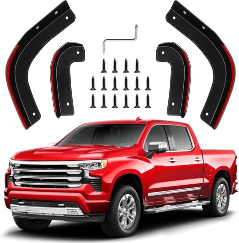 Mud Flap Delete Fit for Chevy Silverado 1500 2019-2025 Accessories,Mud Splash Guards Mudflaps Delete Compatible with Chevrolet Silverado Tire Protector Exterior Fender Front Rear Set in Saudi Arabia
