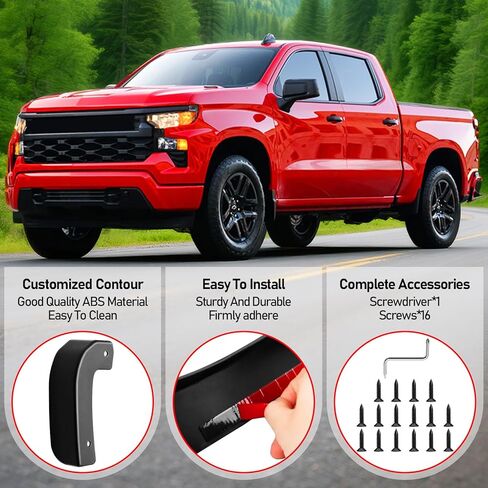 Mud Flap Delete Fit for Chevy Silverado 1500 2019-2025 Accessories,Mud Splash Guards Mudflaps Delete Compatible with Chevrolet Silverado Tire Protector Exterior Fender Front Rear Set in Saudi Arabia