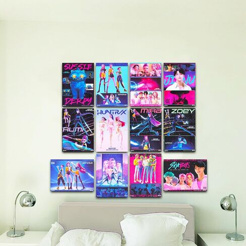 Netflix Kpop Demon Hunters Poster Book - Bundle with 12 Posters Featuring Huntrix & Saja Boys Artwork for Kids Room Decorations Plus Decals | Kpop Demon Hunters Room Decor for Boys, Girls in Saudi Arabia