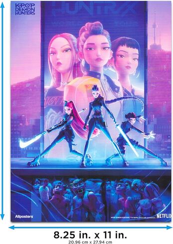 Netflix Kpop Demon Hunters Poster Book - Bundle with 12 Posters Featuring Huntrix & Saja Boys Artwork for Kids Room Decorations Plus Decals | Kpop Demon Hunters Room Decor for Boys, Girls in Saudi Arabia