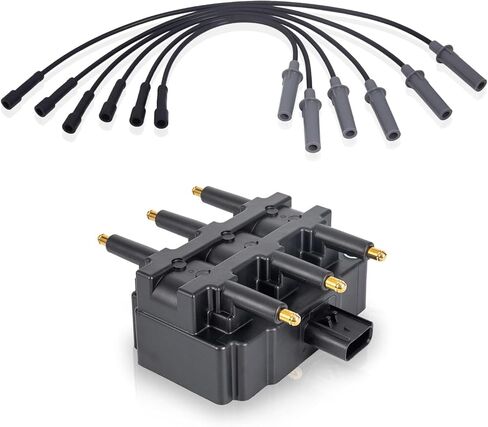 ENA Ignition Coil With Spark Plug Wire Set Compatible With Dodge Chrysler Volkswagen Grand Caravan Town & Country Voyager Pacifica Routan V6 3.3L 3.8L Replacement For UF305 27703 26054118 26054173 in Saudi Arabia