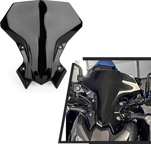 PSLER Windshield for Z900 2021-2023 - Windshield Windscreen Baffle Air Wind Deflector Front Flyscreen for Z900 Z 900 2020-2023 Z650 2021-2023,Black in Saudi Arabia