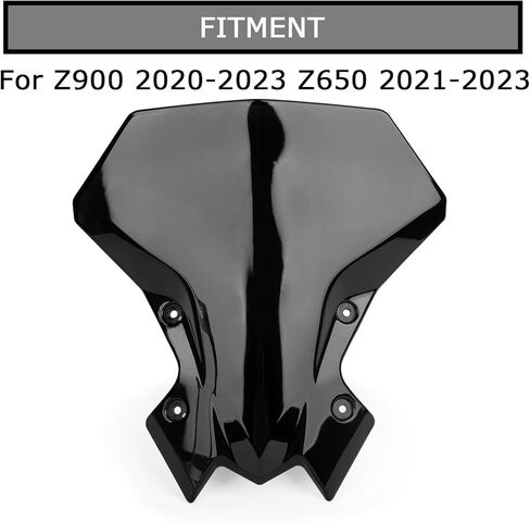 PSLER Windshield for Z900 2021-2023 - Windshield Windscreen Baffle Air Wind Deflector Front Flyscreen for Z900 Z 900 2020-2023 Z650 2021-2023,Black in Saudi Arabia