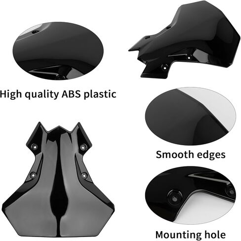 PSLER Windshield for Z900 2021-2023 - Windshield Windscreen Baffle Air Wind Deflector Front Flyscreen for Z900 Z 900 2020-2023 Z650 2021-2023,Black in Saudi Arabia