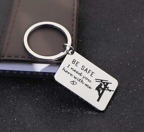 هدية سلسلة مفاتيح Be Safe لرجل الخط I Need You Here With Me Line Worker Keyring هدية للزوج الصديق in Kuwait