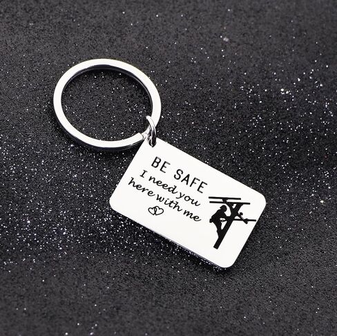 هدية سلسلة مفاتيح Be Safe لرجل الخط I Need You Here With Me Line Worker Keyring هدية للزوج الصديق in Kuwait
