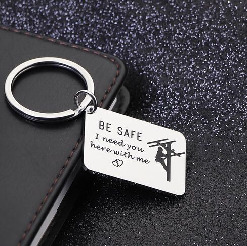 هدية سلسلة مفاتيح Be Safe لرجل الخط I Need You Here With Me Line Worker Keyring هدية للزوج الصديق in Kuwait