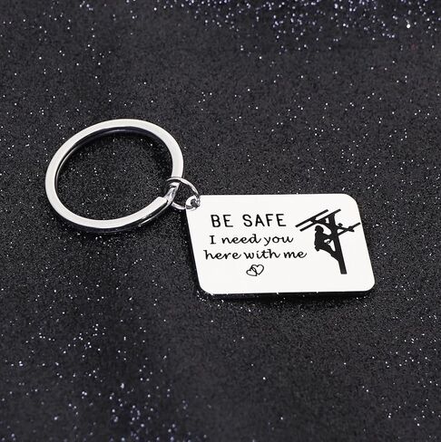 هدية سلسلة مفاتيح Be Safe لرجل الخط I Need You Here With Me Line Worker Keyring هدية للزوج الصديق in Kuwait