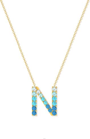 قلادات STORYJEWELLERY الأولية للنساء، قلادة أولية من الفضة الإسترلينية عيار 925، قلادة بحروف أنيقة مع سحر أولي، قلادة ذهبية للنساء، هدايا عيد الأم، هدية تخرج in Kuwait