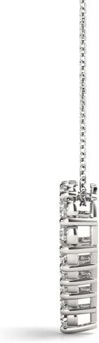 قلادة JewelMore من الذهب الأبيض أو الوردي أو الأصفر عيار 10 قيراط 1/4 أو 1/2 أو 1.00 قيراط من الألماس على شكل قلب I-J,I2-I3، سلسلة 18 بوصة in Kuwait