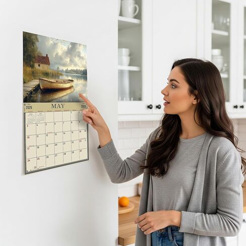 تقويم حائط الريف الإنجليزي القديم لعام 2026 مقاس 16 شهرًا مقاس X-Large 14x22، من شركة The KING Company-Monster Calendars in Kuwait