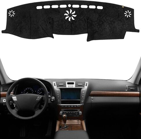 KEYOOG غطاء لوحة أجهزة القياس مناسب لـ 2012-2007 Le-xus LS LS460 LS600H (لمحرك اليد اليسرى)، حصيرة لوحة أجهزة القياس للسيارة مضادة للوهج، وسادة مضادة للانزلاق وواقي من الشمس (الفانيلا) in Kuwait