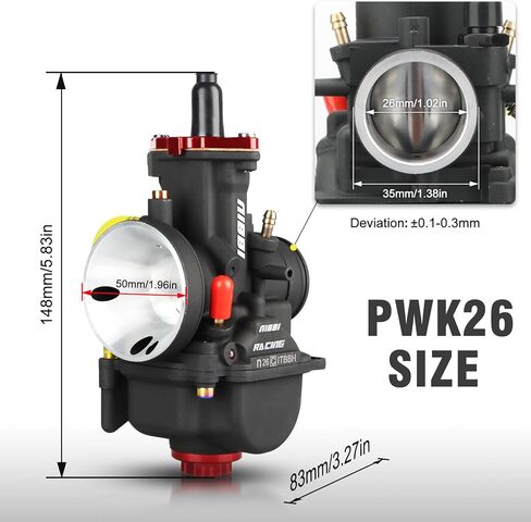 NIBBI PWK26 Carburetor 26mm Carburetor for DirtBike MiniBike Pit Bike GY6 ATV in Saudi Arabia