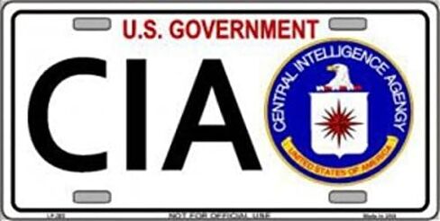 لوحة ترخيص معدنية لوكالة الاستخبارات المركزية CIA in Saudi Arabia