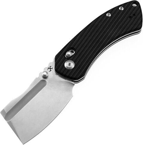 KANSEPT Korvid V Pocket Knife, 2.91'' America Blackwash D2 Blade, Jade G10 with Purple Undead Print Handle, Thumb Stud with Crossbar Lock, Double Sided Clip for EDC Camping Folding Knives TE2030V5 in Saudi Arabia
